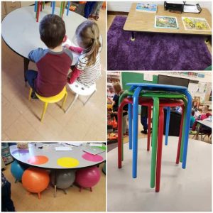 Flexible seating, play supplies for the Kindergartners